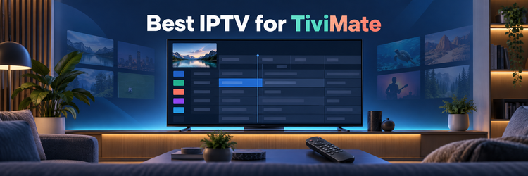 Best IPTV for TiviMate displayed on an Android TV screen
