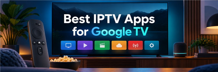 Best IPTV Apps for Google TV displayed on a television
