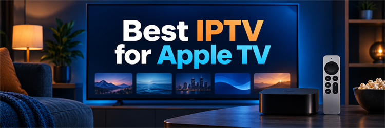 Best IPTV for Apple TV displayed on a television screen