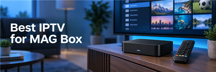 Best IPTV for MAG Box shown on a television setup